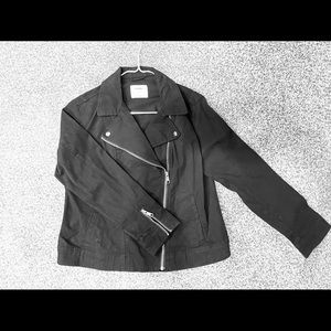 Black cotton moto jacket